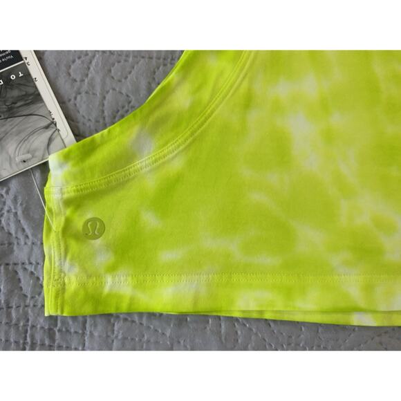 Lululemon Sz 6 To Dye For All Yours Pima Ctn Marmoleodo Tie Dye Hilight Grn Crop - Picture 5 of 10